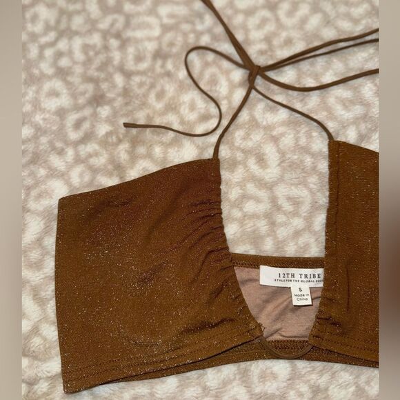 12th Tribe St. Barths shimmer gold top and skirt - Picture 3 of 7